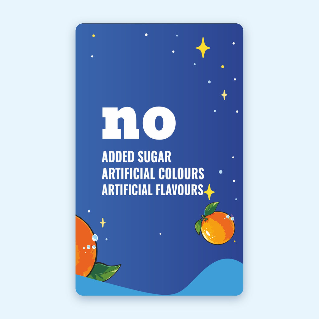 HydroKids Orange: no added sugar, artificial colours or artificial flavours